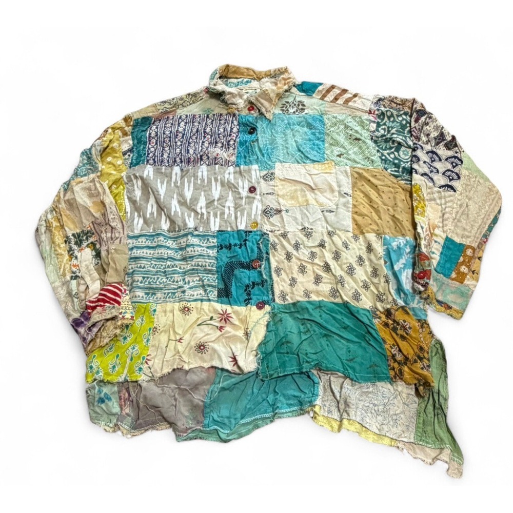 Jaded Gypsy Patchwork Boho Jacket Free Size Oversized Shabby Chic Kimono